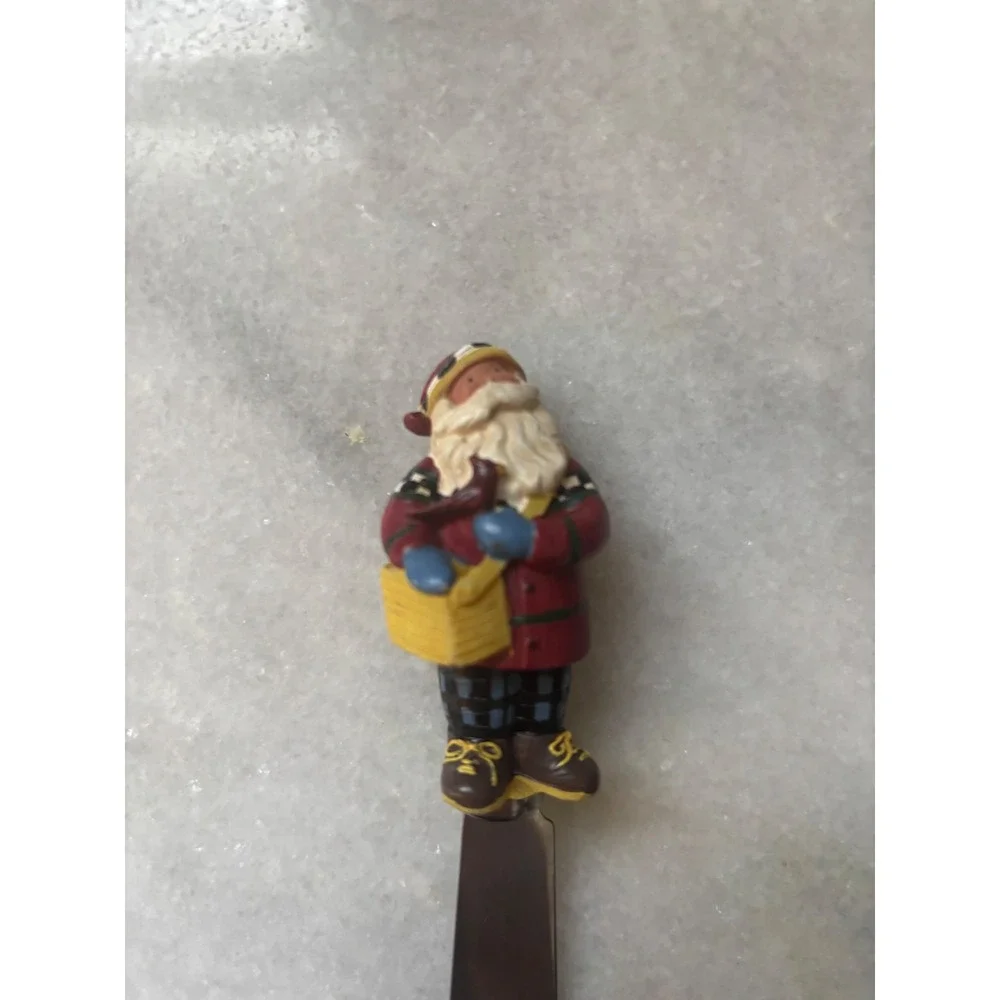 Boston Warehouse Santa Claus Cheese Spreader‎ Set of 4 Stainless Steel Christmas